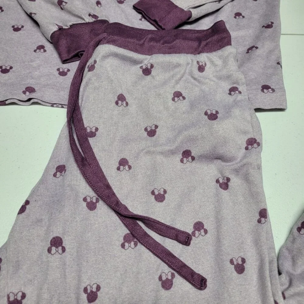Disney Minnie Mouse Pajamas‎ Womens Medium Purple Soft Long Sleeve Drawstring - Picture 9 of 10